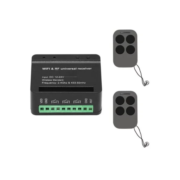 Muutuva koodiga kaugjuhtimispult SM12 D-FORCE PKM-C01 (2 tk.) + XH-SM18-03W RF+WiFi puldi vastuvõtja komplekt - Image 2